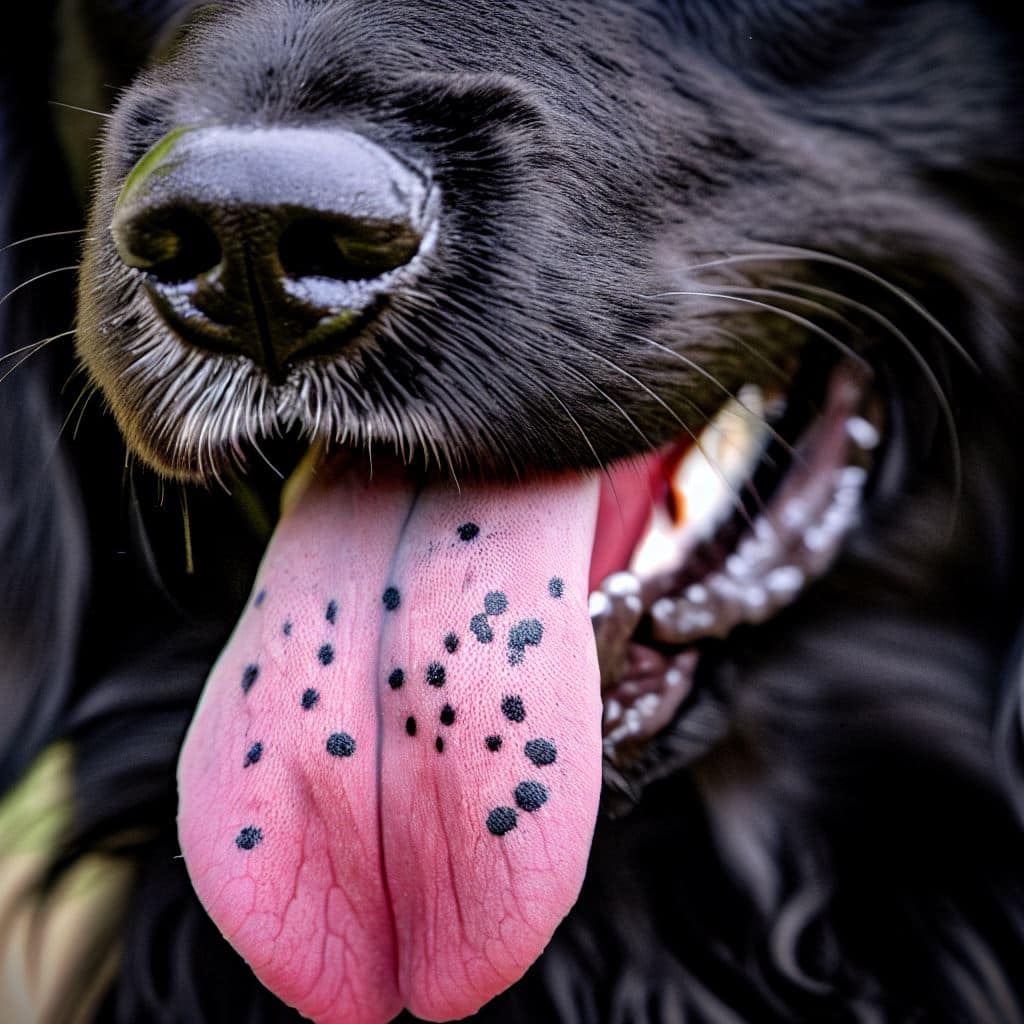 Why do black golden retrievers have black spots on their tongue