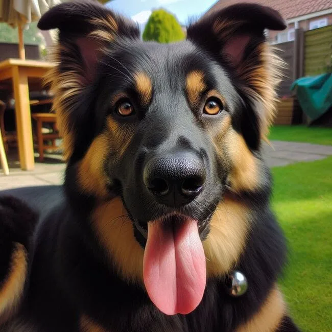 Black Golden Retriever and German Shepherd Mix